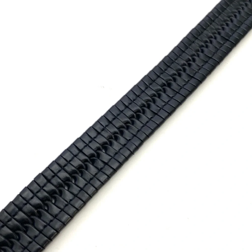 Lavemi Black Braided/Woven Leather Trouser Belt